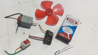 How to Connect Dc motor,LED,fan,Switch with 9v hw battery | Science Project