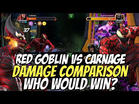 Red Goblin Vs Carnage Damage Comparison | Marvel Contest Of Champions