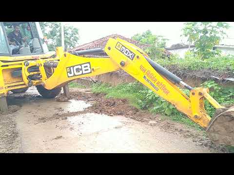 new jcb4dx JCB Backhoe Loader Digging For Bridge Wall Construction - JCB Making Drain - JCB Video
