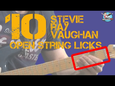 10 Stevie Ray Vaughan Style Open String Blues Licks in the Key of E - with Tabs