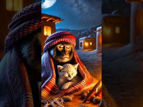 Monkey King help Beautifull cat #animation #usindia #viralvideo #indiausrelations