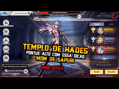 TEMPLO DE HADES - MDM. PONTUE ALTO COM ESSAS DICAS! MODO DIFÍCIL! Saint Seiya Awakening!