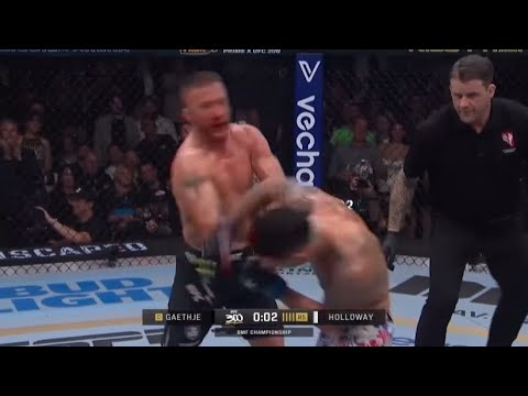 Max Holloway vs Justin Gaethje Last 20 seconds at UFC300
