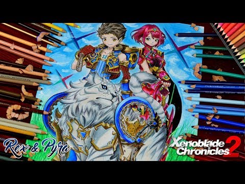 Drawing Xenoblade Chronicles 2 - Rex & Pyra Characters - Nintendo Switch / lookfishart Video