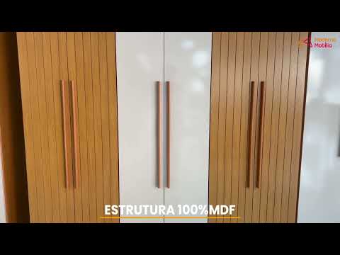 Video thumbnail of Guarda Roupa Casal Toronto 100 MDF 6 Portas e 2 Gavetas Moderna Mobília
