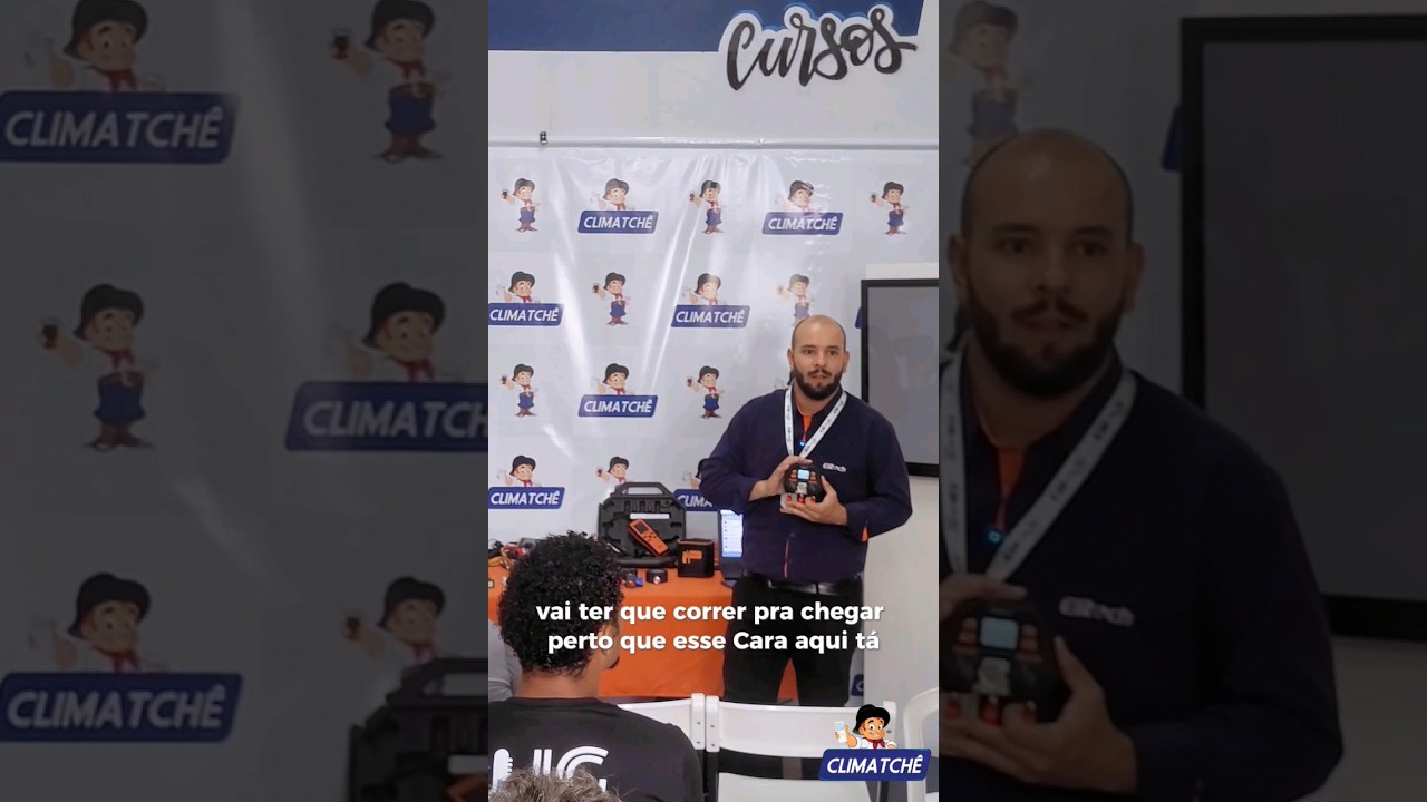 Vinícius da Elitech falando sobre o Ms100 no evento da Climatchê #elitech #manifold #refrigeração