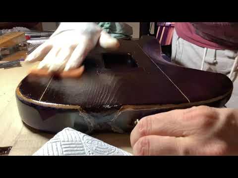 Tru Oil on a fender Stratocaster shou sugi ban guitar