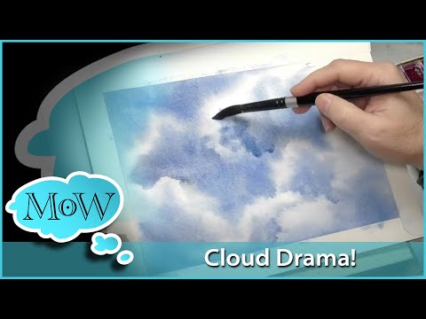 Painting Clouds With Dramatic Side or Back Light in Watercolor!