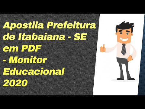 Baixar Apostila Monitor Educacional  Prefeitura de Itabaiana - SE em PDF - 2020