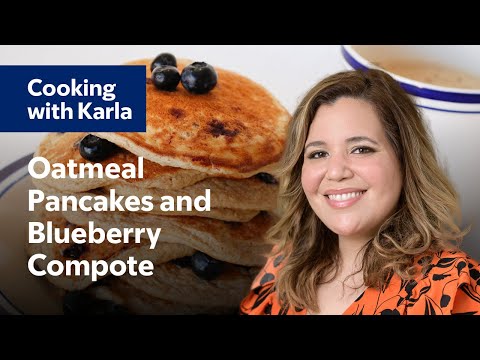 How to Make Oatmeal Pancakes and Blueberry Compote - Cooking with Karla