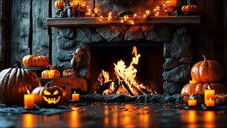 Spooky Halloween Fireplace 4K with Crackling Logs for a Cozy Haunted Ambience 12 Hours