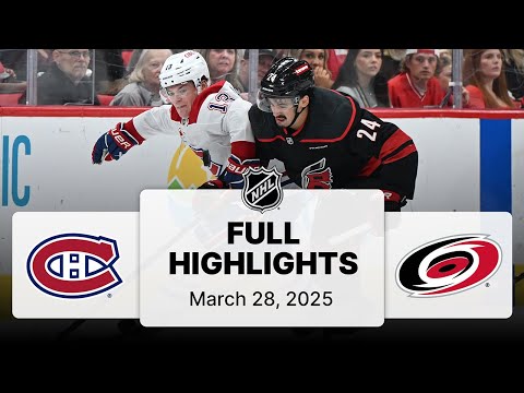 NHL Highlights | Canadiens vs. Hurricanes | March 28, 2025