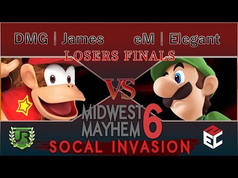 Midwest Mayhem 6 LOSERS FINALS - DMG | James (Diddy Kong) vs eM | Elegant (Luigi)