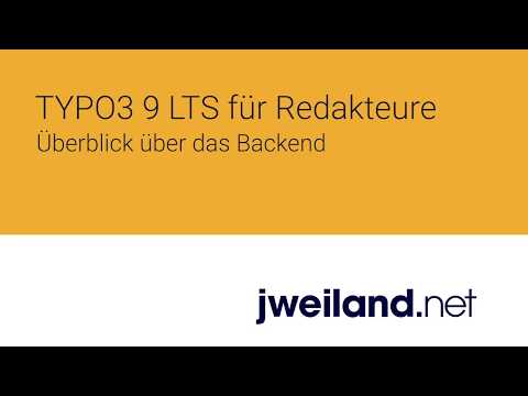 TYPO3 9.5 für Redakteure - 03 Module im Backend