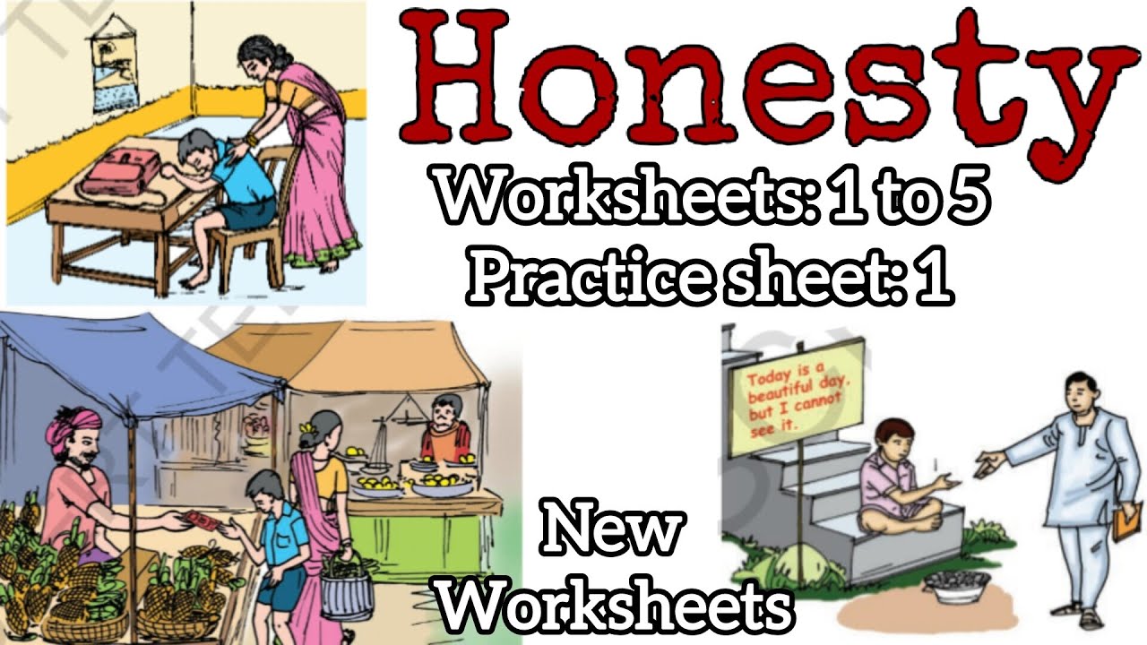 Honesty lesson new worksheets 1 to 5 & practice sheets 1 answers/4th class English workbook answers