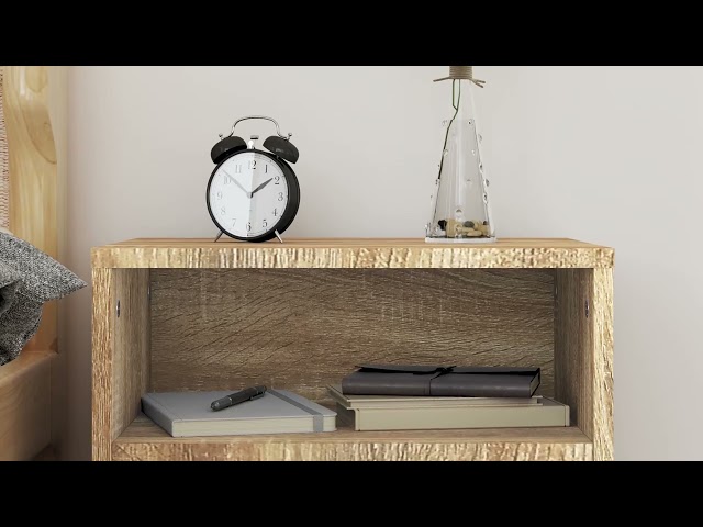 Video teaser per 800069 vidaXL Bedside Cabinet Sonoma Oak 40x30x30 cm Engineered Wood