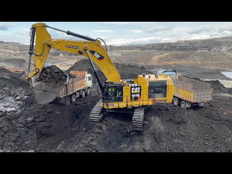 Caterpillar 6015B Excavator Loading Mercedes & MAN Trucks - Sotiriadis Mining Works