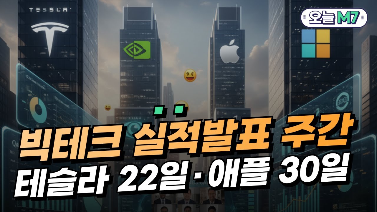 빅테크 실적 발표 주간, 테슬라 22일, MS·알파벳 29일, 애플·아마존 30일 [오늘M7]