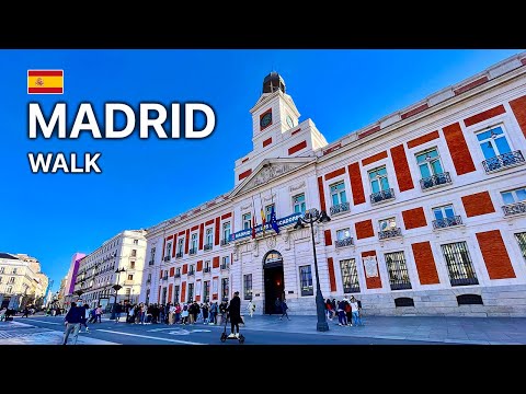 🇪🇸 Madrid walk (Puerta del Sol, Gran Via, CR7 hotel, Cibeles) | February 2022 (4K 60fps)
