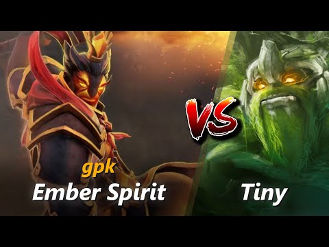 gpk mid Ember Spirit vs Tiny | First 10 minutes