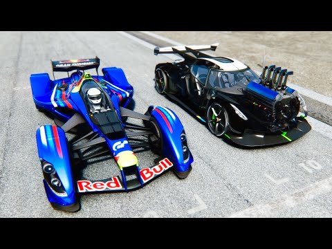 Koenigsegg Dragster Concept vs Red Bull X2010 S1 at Drag Race 20 KM