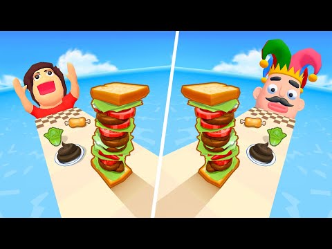 Stacky Ice Cream Runner VS Pancake Run, Sandwich Runner Night Gaming, Juice Run Gameplay