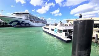 Auckland ferry and diamond princess