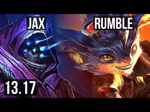 JAX vs RUMBLE (TOP) | 600+ games, Legendary | EUW Challenger | 13.17
