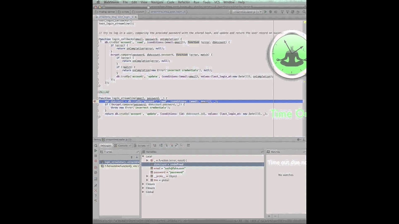 Node.js Streamline debugging in WebStorm