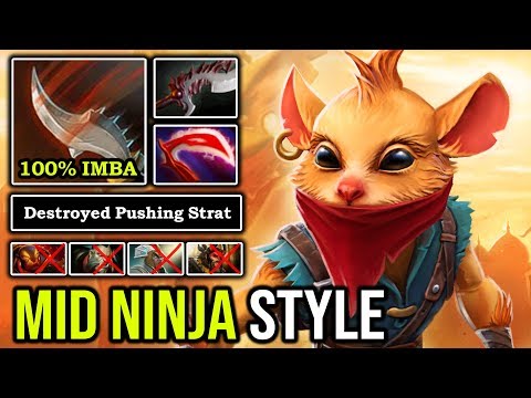 WTF MID BOUNTY Ninja Style First Item Desolator 100% IMBA Damage Vs Ultra Pushing Strat 7.25 DotA 2