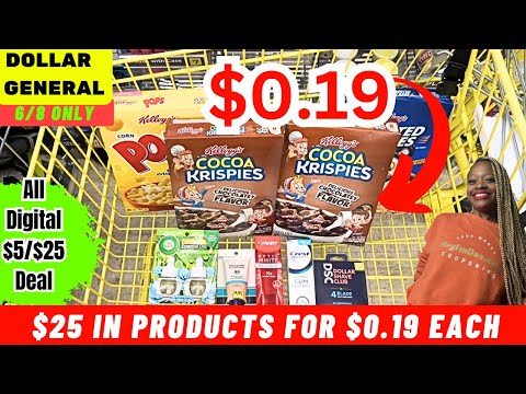 Dollar General $5/$25 Haul 6/8 Only | $0.19 each for $25 in products using digital coupons