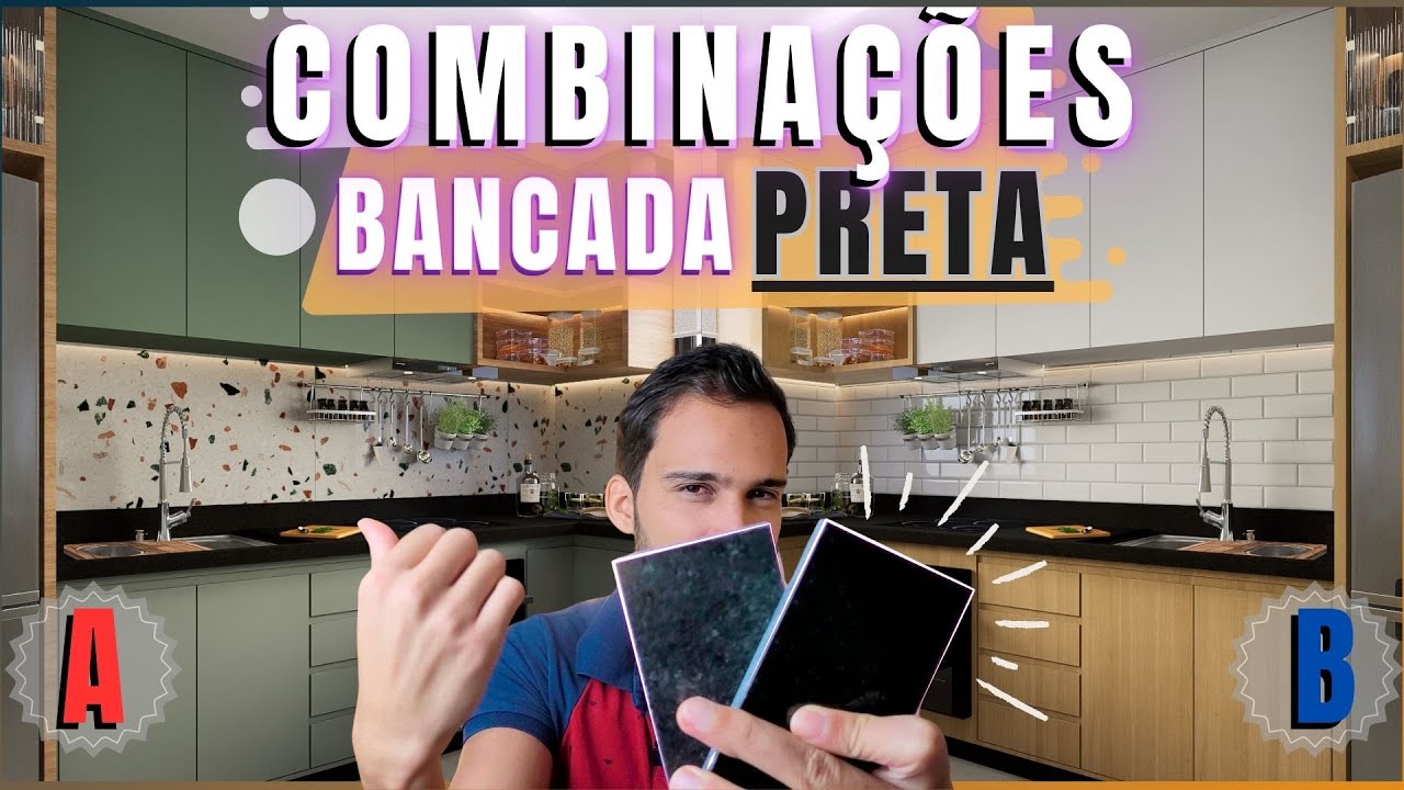 BANCADA PRETA NA COZINHA - COMO FAZER BOAS COMBINAÇÕES