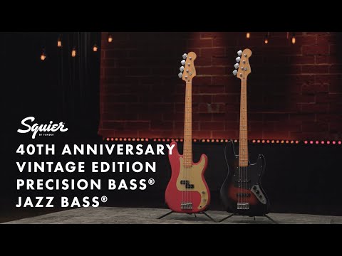 Squier 40th Anniversary Jazz Bass, Vintage Edition, Satin Wide 2-Color Sunburst image 4