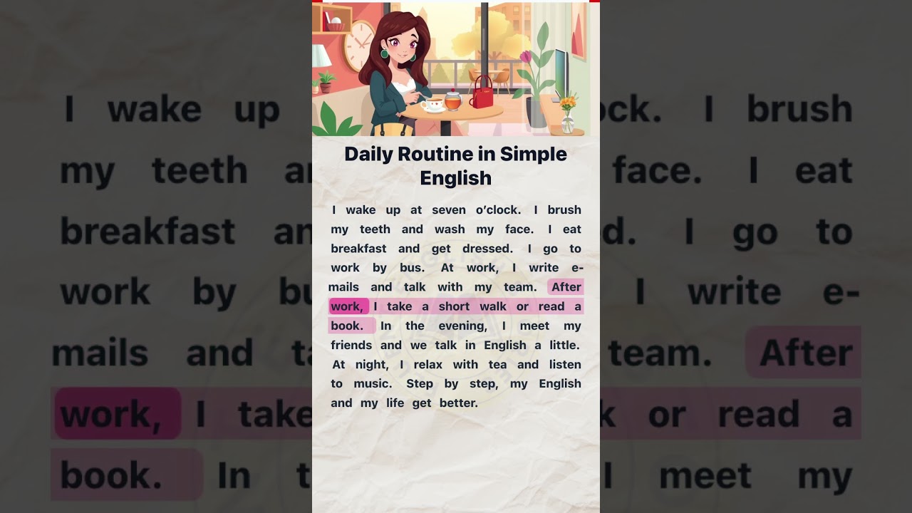Daily Routine in Simple English | English Reading and Listening Practice #englishforbeginners