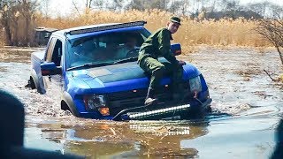 Как ТОНУТ ДОРОГИЕ АВТО - УАЗ поспорил с TOYOTA LC 80 , FORD RAPTOR и DODGE RAM. НЕОЖИДАННЫЙ КОНЕЦ!