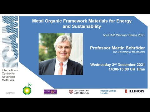 bp-ICAM Webinar: Metal Organic Framework Materials for Energy and Sustainability