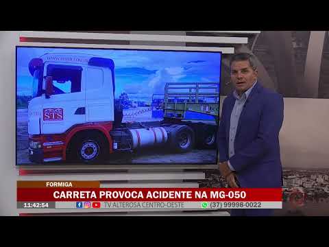 Formiga: Carreta provoca acidente na MG-050
