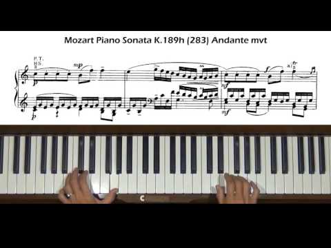 Mozart Piano Sonata K.189h (283) Andante Piano Tutorial
