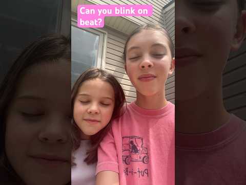 This is a bit hard! Can you blink on beat? | Goose and Mimi | #challenge #funny #sisters #shorts