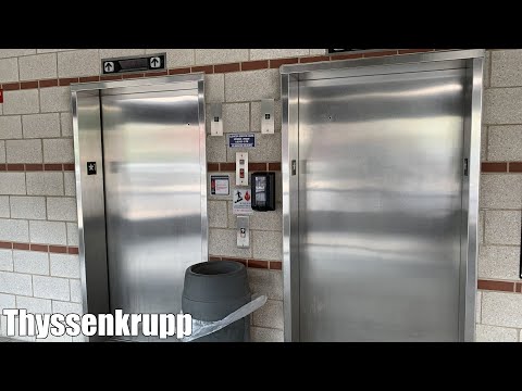 Junk Glass Thyssenkrupp Traction Elevators at the Augspurger Ramp in Buffalo, NY