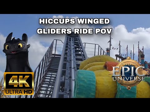 NEW! Hiccups Wing Gliders RIDE POV (FULL 4k) EPIC UNIVERSE (ISLE OF BERK)