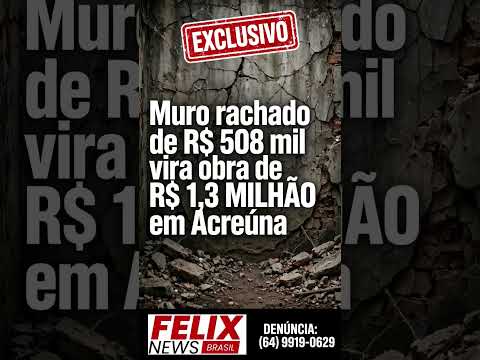🚨 EXCLUSIVO A VOZ DO POVO - ACREÚNA NA MIRA 🚨MURO RACHADO DE R$ 508 MIL VIRA OBRA DE R$ 1,3 MILHÃO!