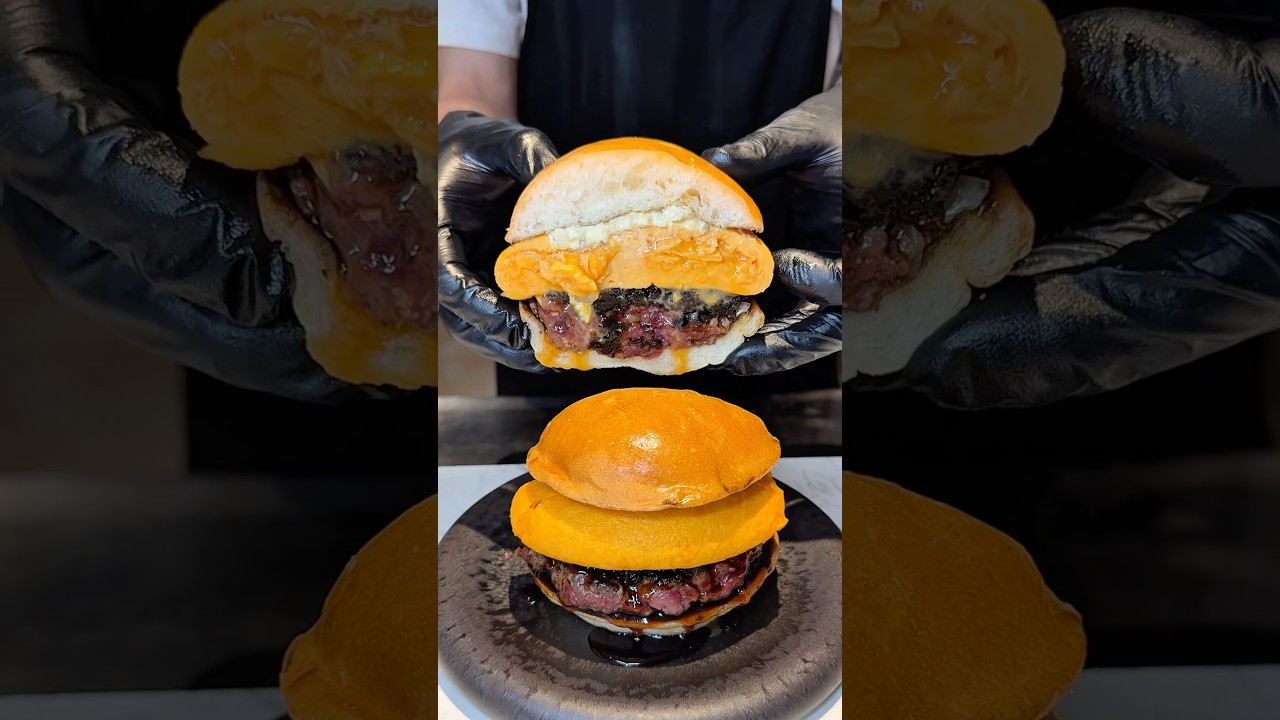 A5 Wagyu Beef Fluffy Omelet Burger🥚#ないちゃんグルメ