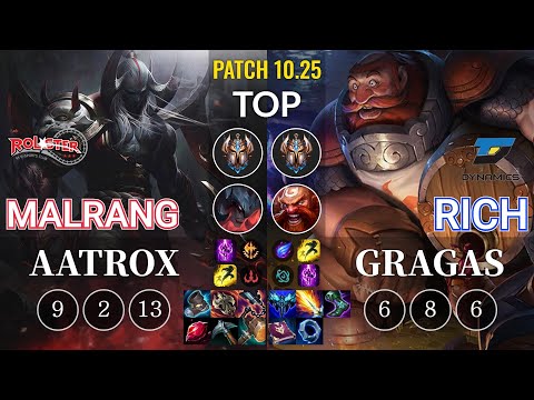 KT Malrang Aatrox vs DYN Rich Gragas Top - KR Patch 10.25