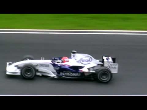 Kubica super fast downshifting, Spa F1 test 2007