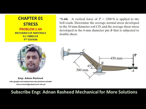 1-65 Determine the maximum vertical force P | Mechanics of Materials by R.C Hibbeler| Stress