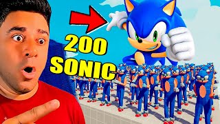 REAGINDO a 200 SONIC vs 1 DEUS no SIMULADOR DE BATALHA! QUEM VENCEU?