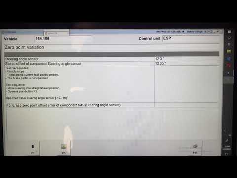Mercedes steering angle sensor offset value reset