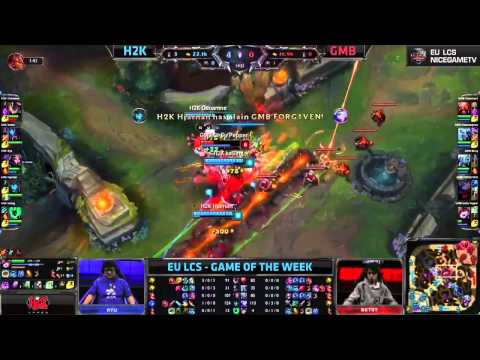 H2K (Odoamne Rumble) vs GMB Teamfight Highlights | 2015 EU LCS Summer W2D1 | Perfect Marking to AD