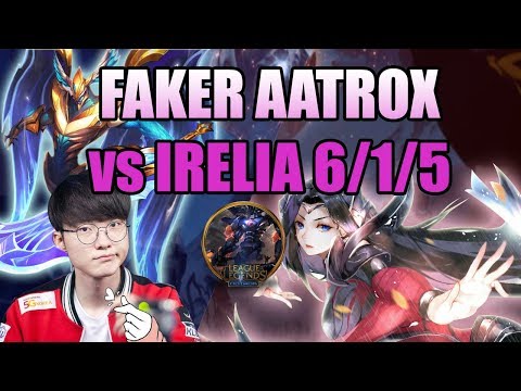 Faker Aatrox on Mid Lane | Faker Aatrox 6/1/5 | Faker Aatrox vs Irelia